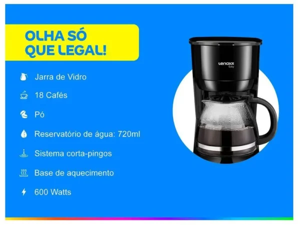 Lenoxx Easy PCA018 Cafeteira elétrica 18 Cafes-110V - Imagem 6