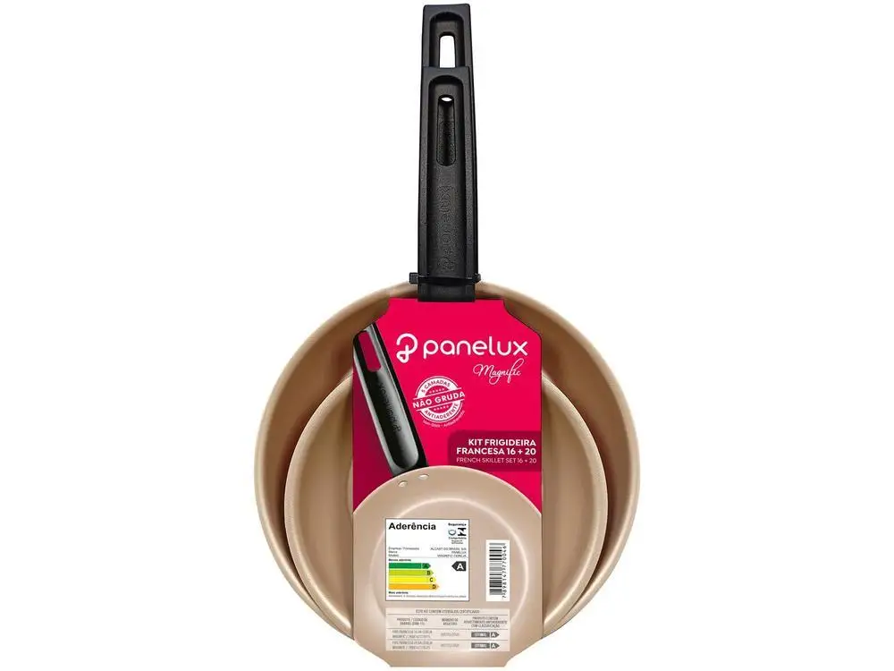 Conjunto de Frigideiras Antiaderente Panelux de Alumínio Magnific Cereja 2 Peças - Imagem 6