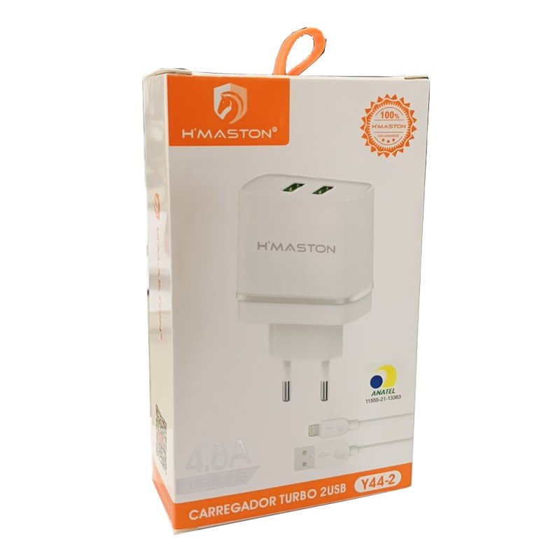 Carregador Turbo Cabo Tipo IOS 1 Metro 4.8A Com 2 Entradas USB - Imagem 3